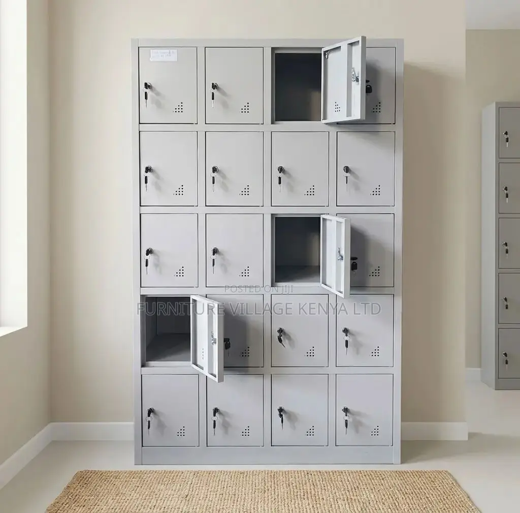 Office Cabinet; 24 Locker Steel Metallic Storage-File Cabinet