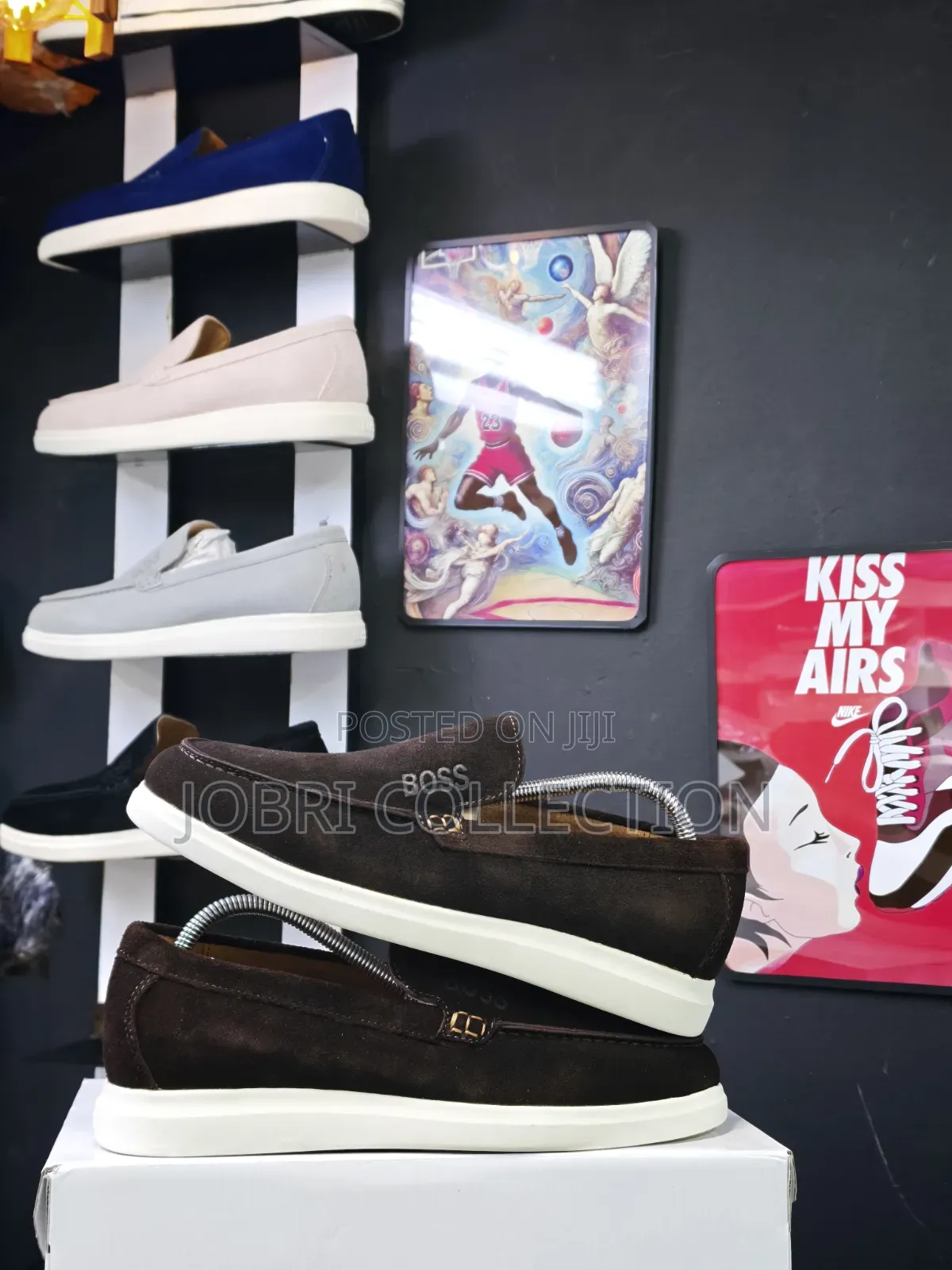 Dark Tan Boss Slip on Suede Loafers