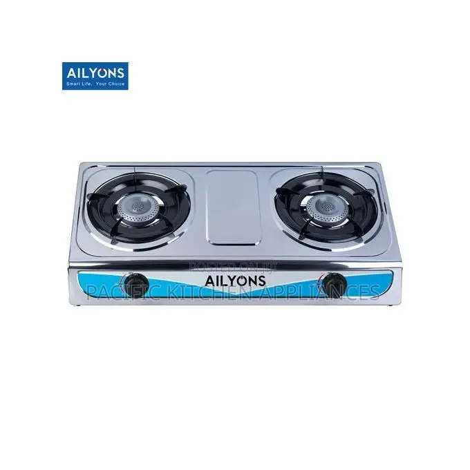 AILYONS Stainless Steel Gas Stove With Two Burner-Auto Ignition