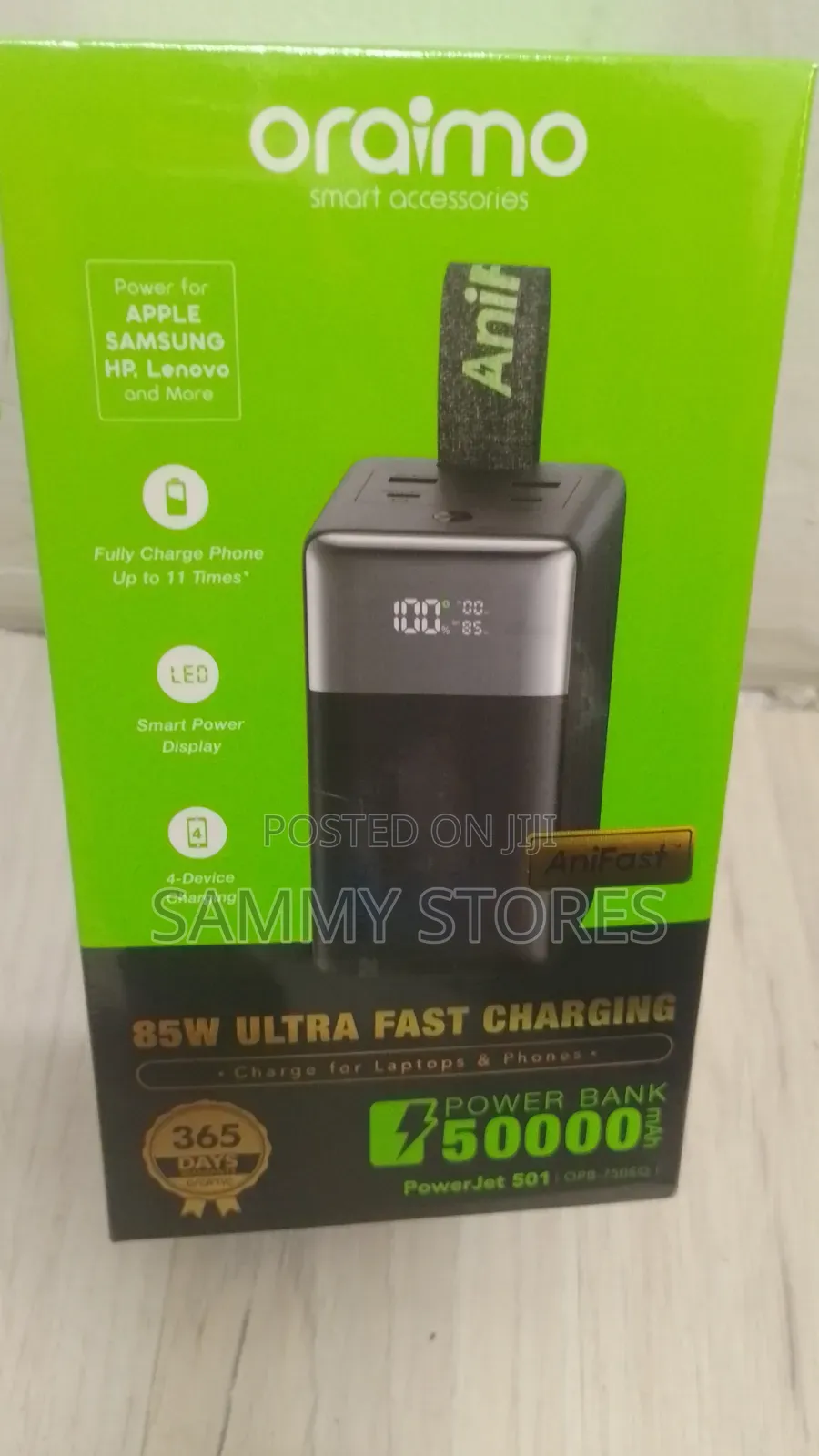 Oraimo 85W Ultra Fast Power Bank With Smart LED Display