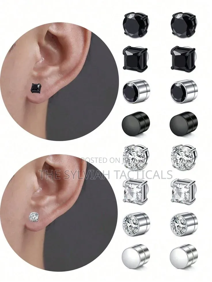 Unisex Earings Iced Cuban Link Studs