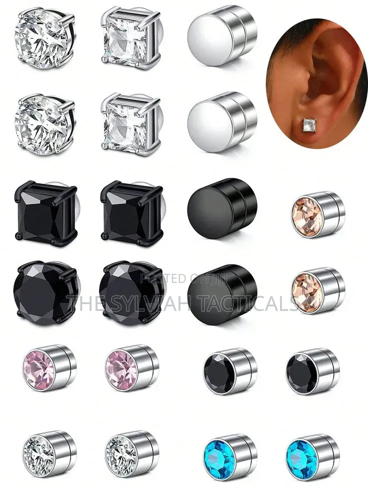 Unisex Earings Iced Cuban Link Studs