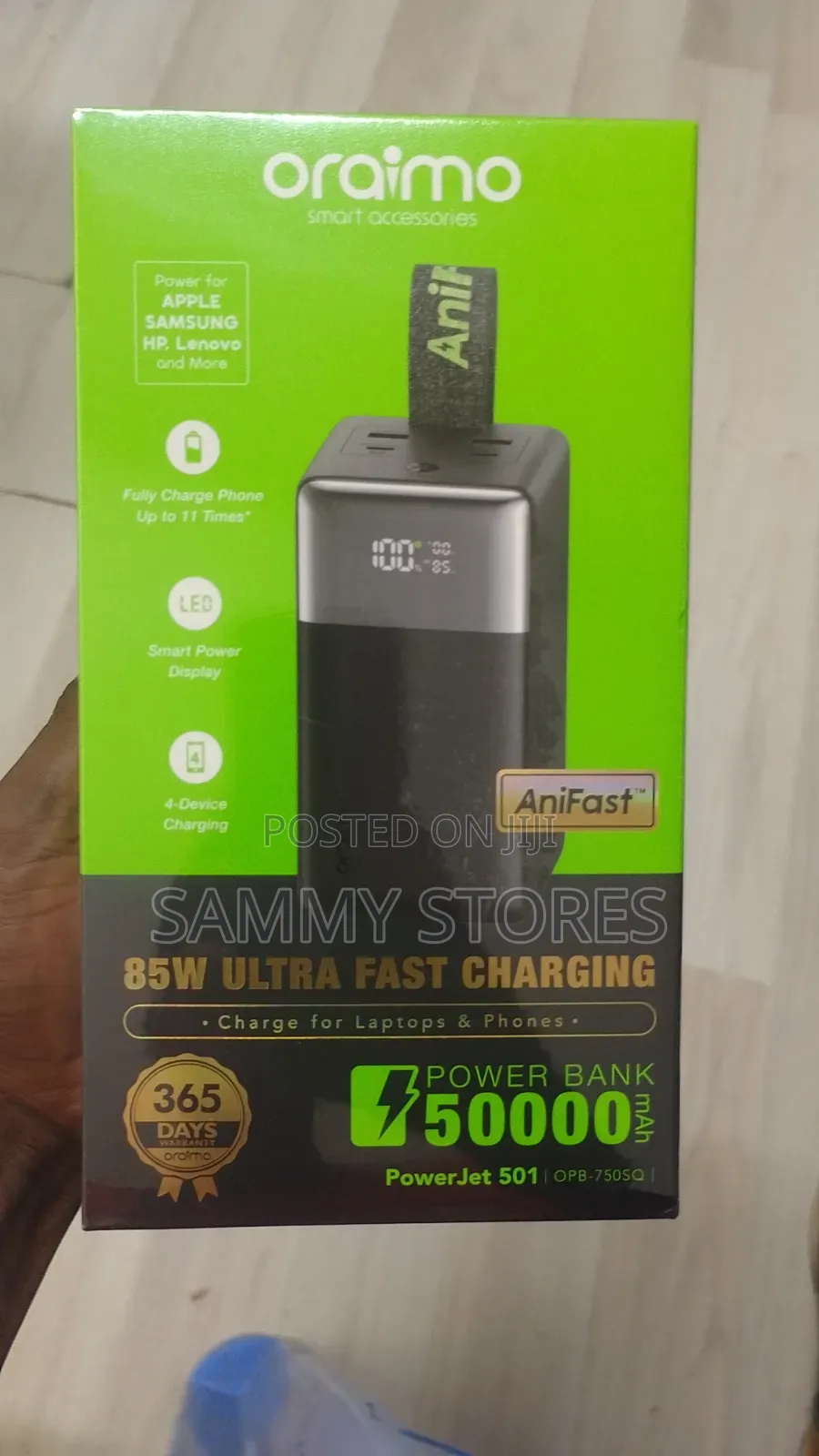 Oraimo 50K mAh Portable Power Bank for Laptops, Tablets Phones