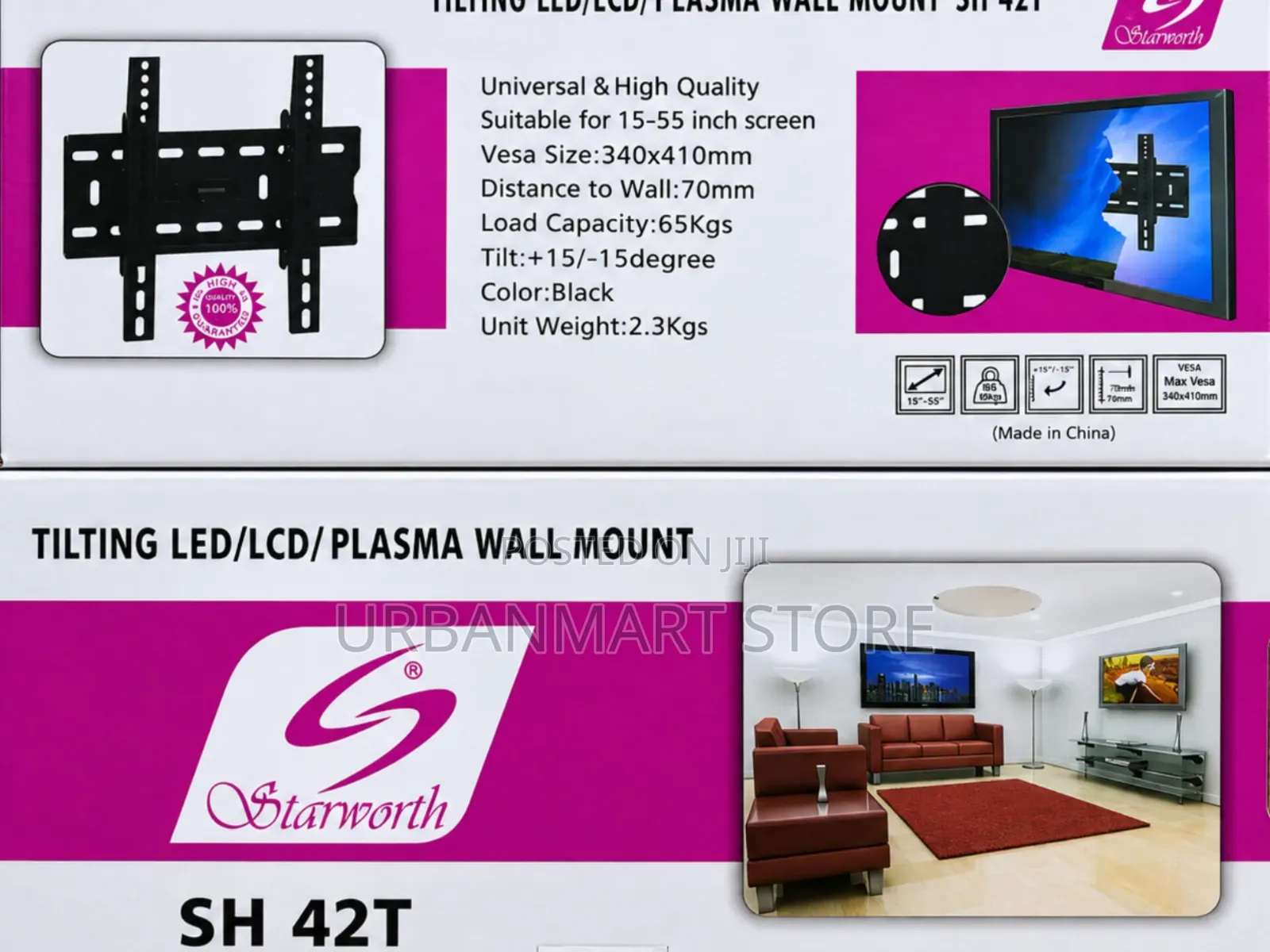 Brand New Starworth SH-42T TV Wall Bracket 15 to 55 Inch