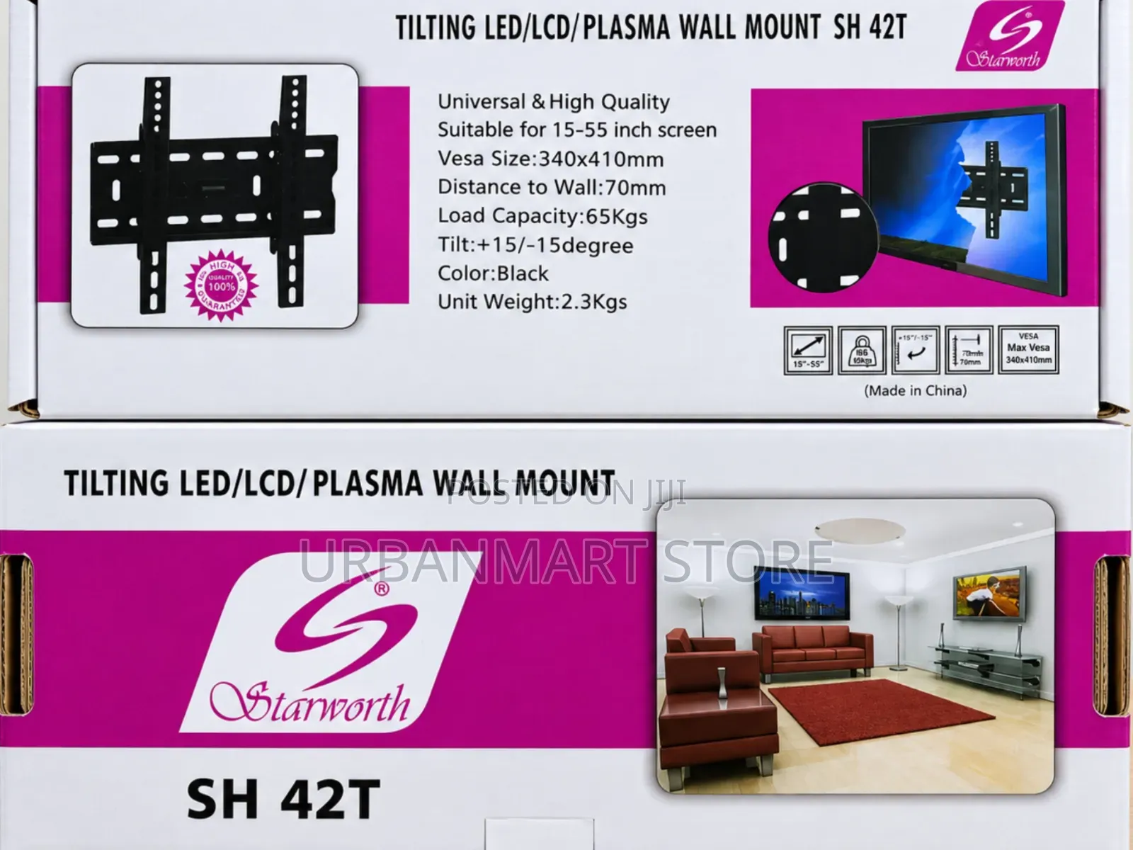 Brand New Starworth Tilting TV Wall Mount 15-55 Inch