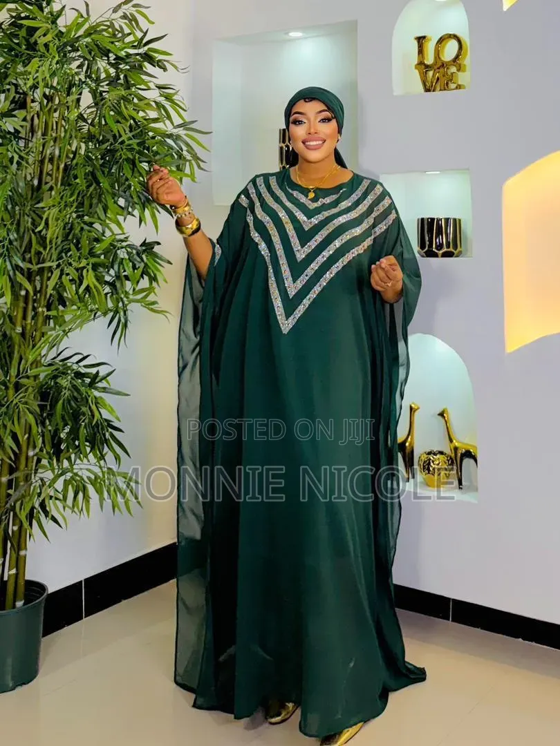 Jungle Green Stylish Abaya. Free Size Maxi Dress