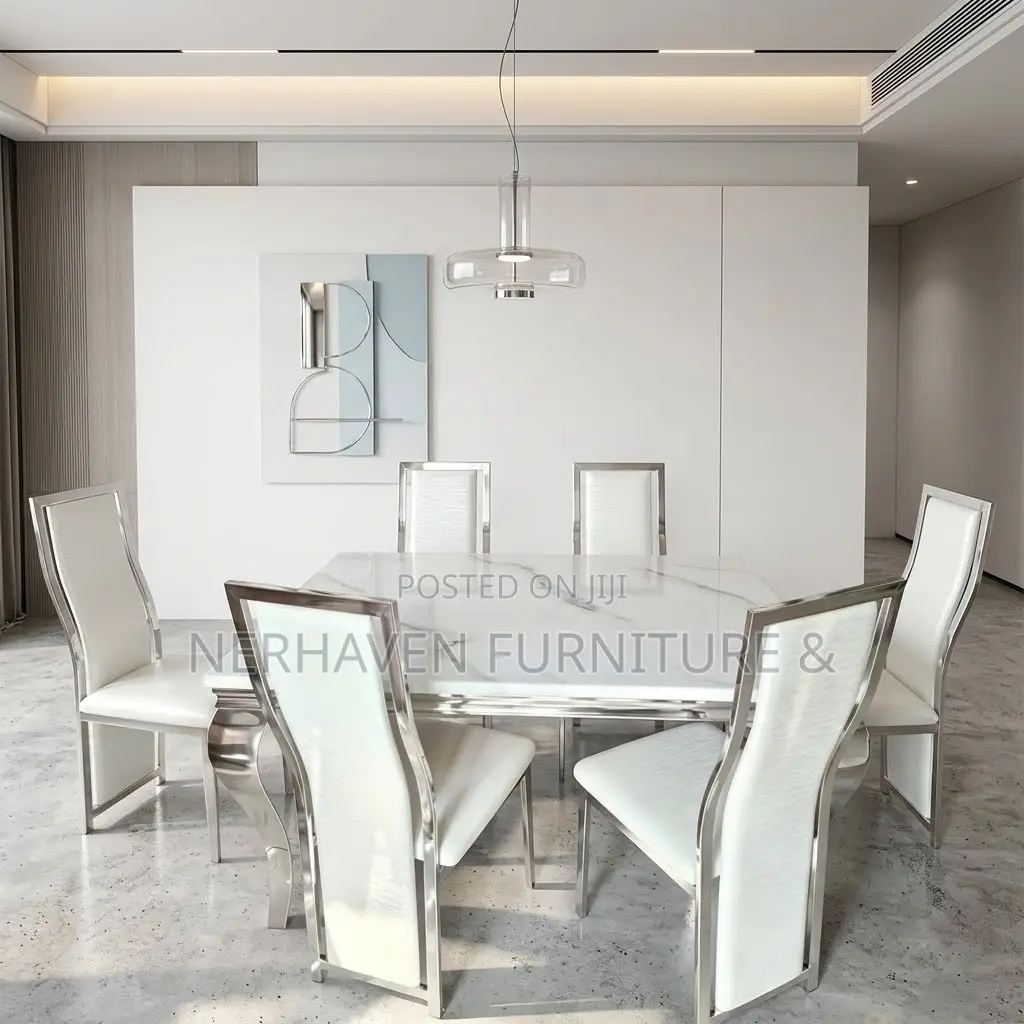 6 Seater Marble Dining – Modern Dining Table Set
