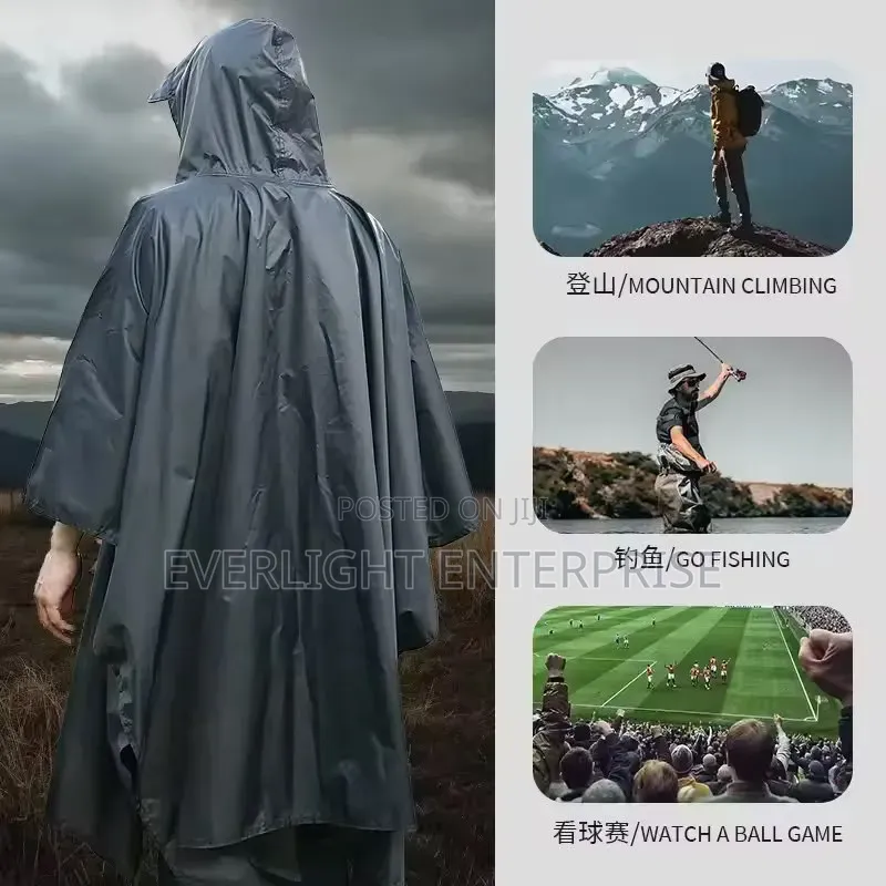 Unisex Adult Rain Poncho With Cap