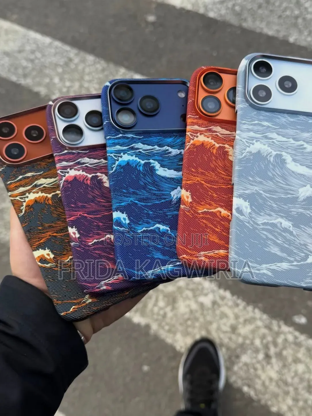 iPhone 18 Pro Max Ocean Wave Tribal Carbon Fiber Back Cover