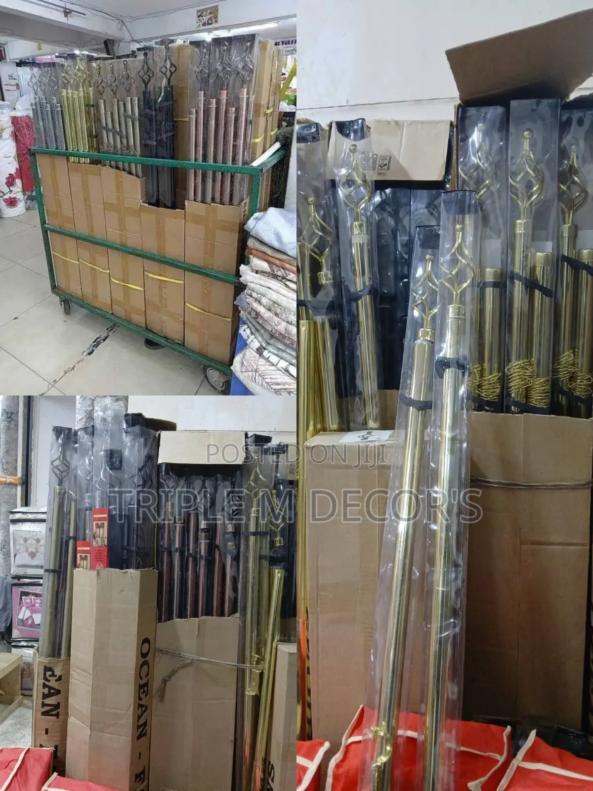 2m Double Adjustable Window Curtain Rods With Finials