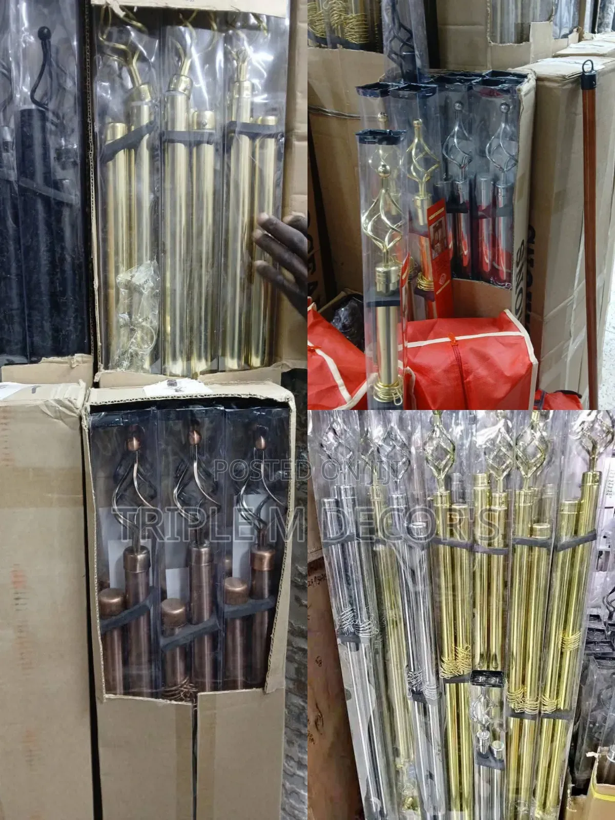 2m Double Adjustable Window Curtain Rods With Finials