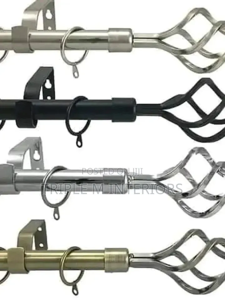 2m Double Window Curtain Rods - Extendable Premium Curtains Rods