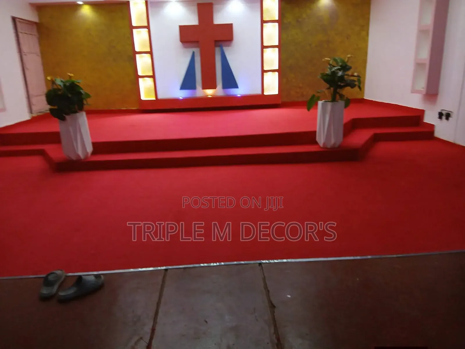 Long Lasting Red 4mm Pulpit Wall to Wall Carpet