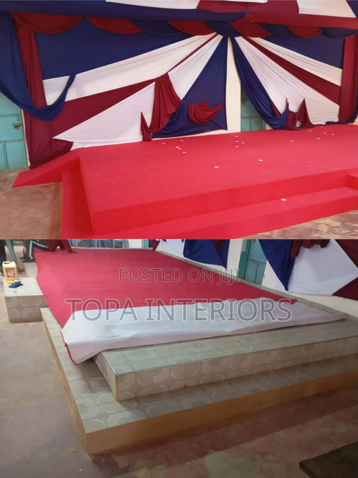 Red Pulpit Carpets Floor Wall to Wall Rugs Installation