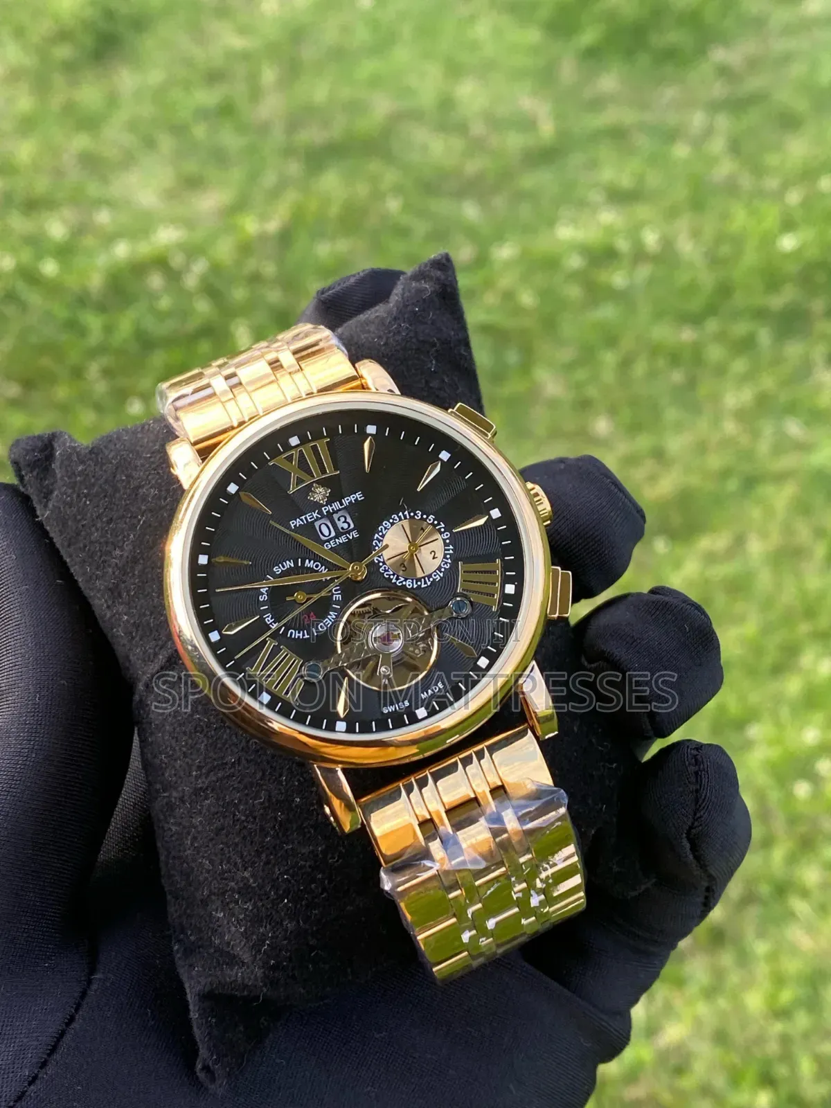 Patek Phillipe Automatic Watch for Men. Gold/Silver/Black.