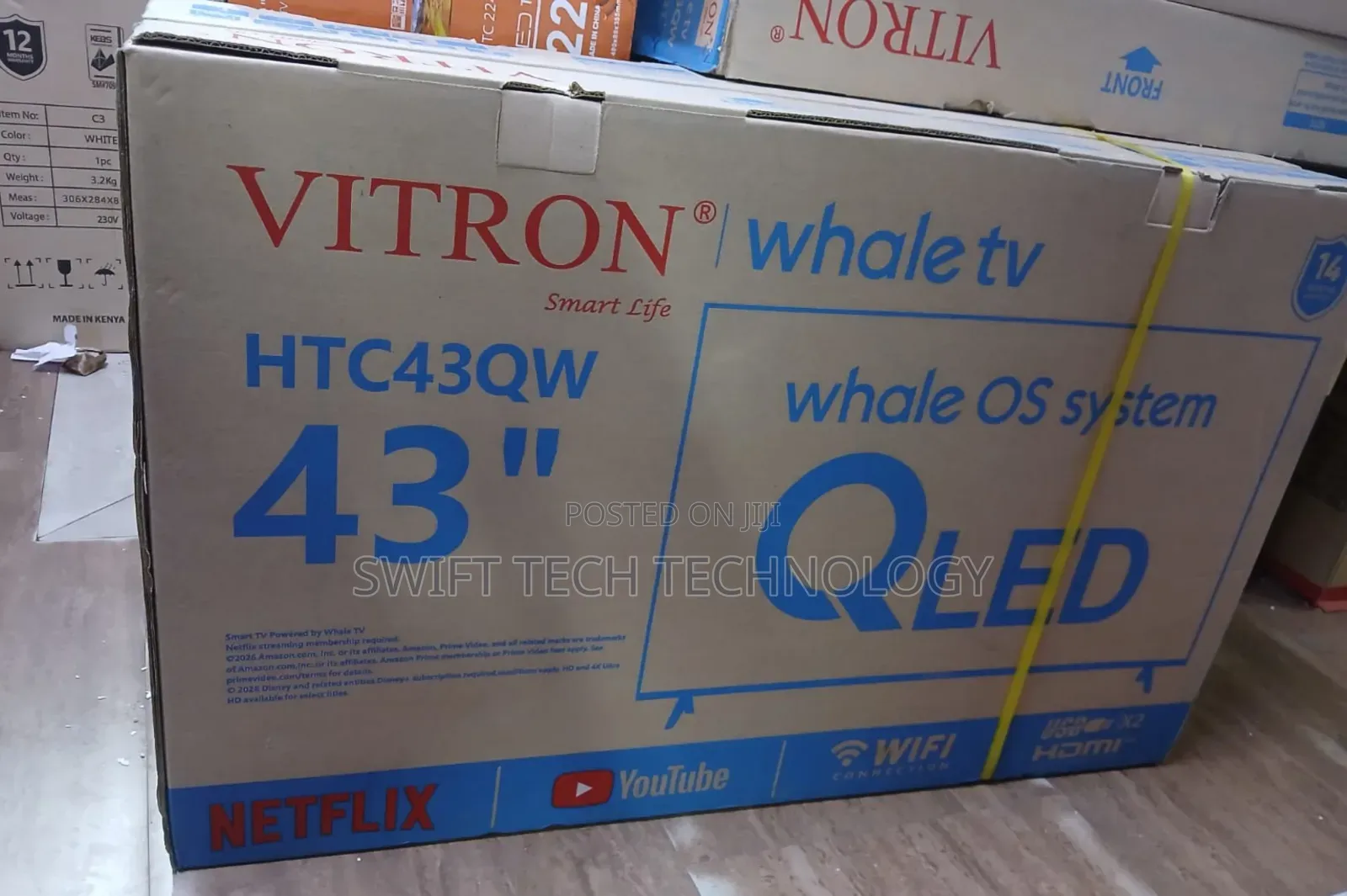 Vitron 43"Inches QLED FHD Smart Android TV, Frameless