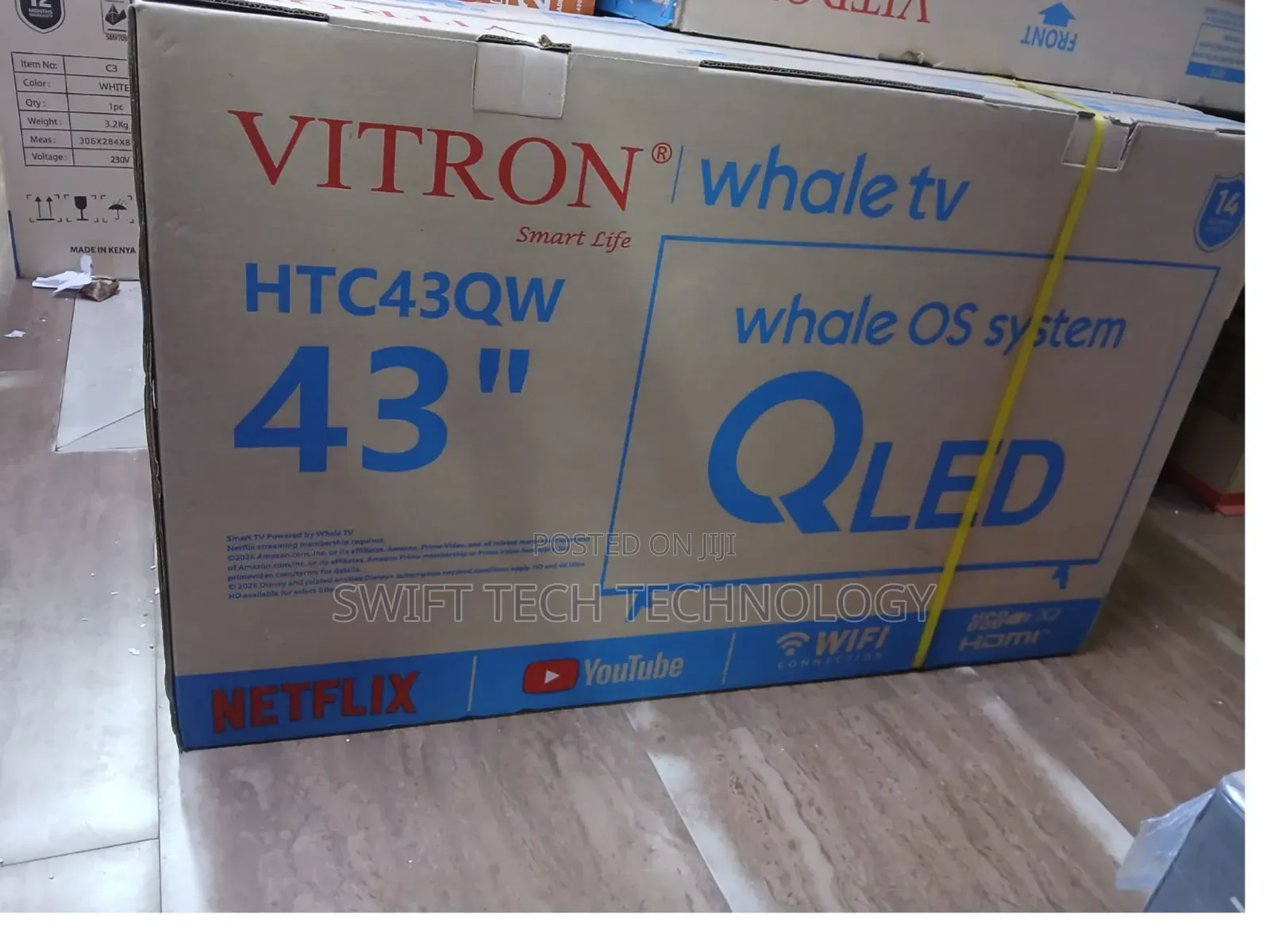 Vitron 43"Inches QLED FHD Smart Android TV, Frameless