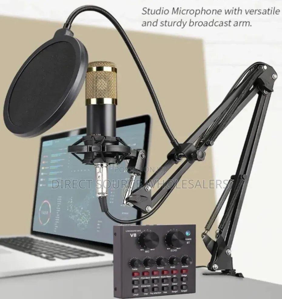 Recording V8 Sound Card With Bm800 Microphone