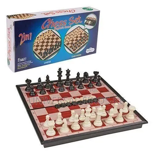 2 in 1 Chess Checkers Game Board Classic Family Indoor Strategy Game