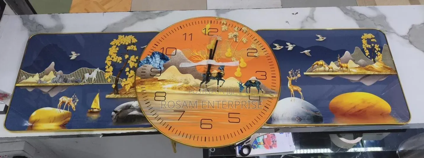 Elegant Wall Clock Wall Art Set