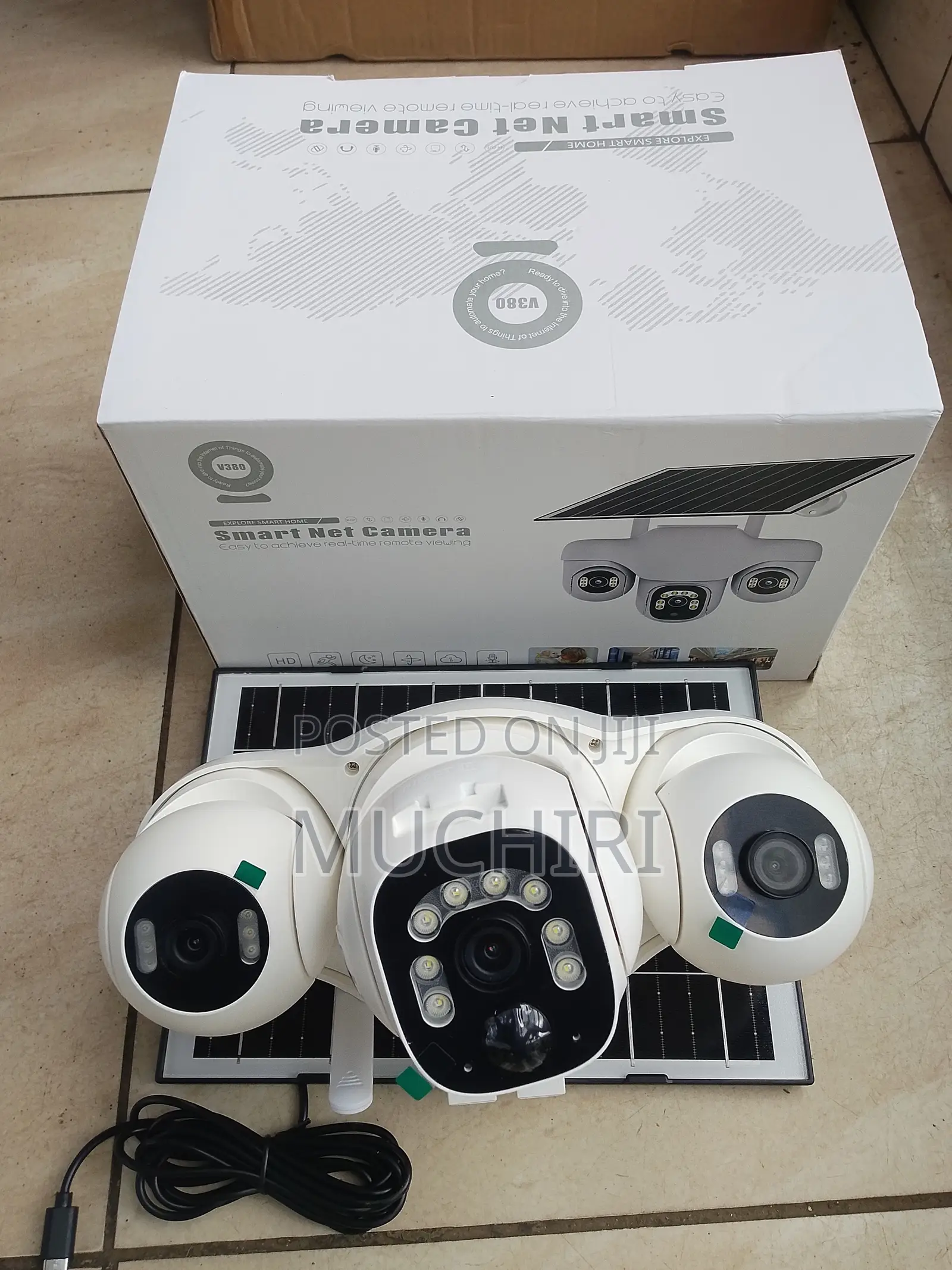 V380 Triple PTZ Battery CCTV Camera 6megapixel