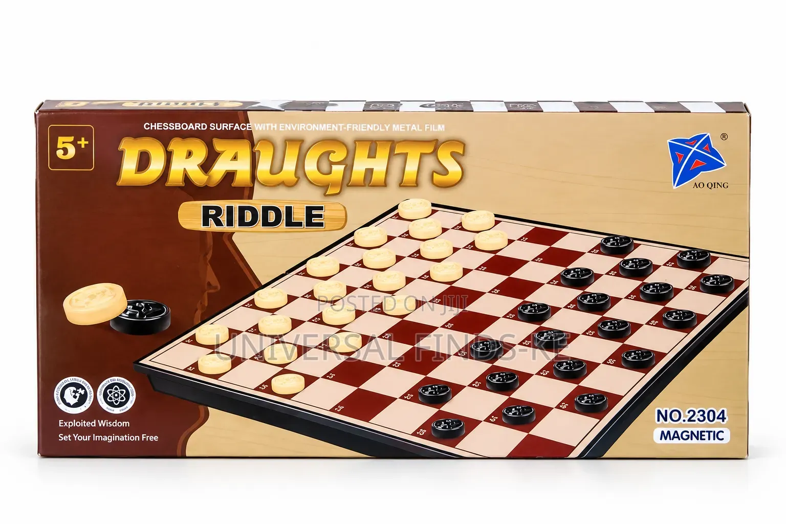 Draughts Checkers Board Game Set Family Indoor Strategy Game