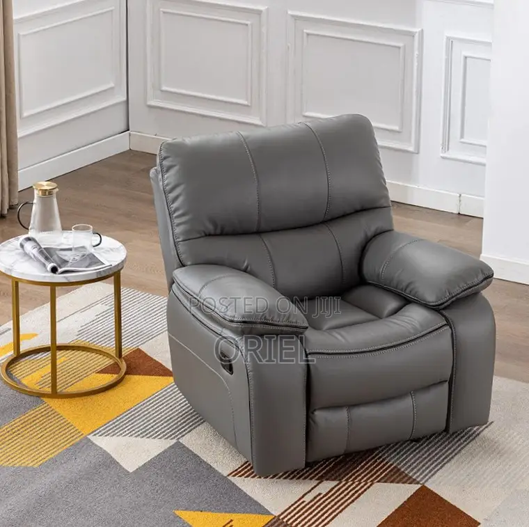 Office Sofa : 1-Seater Brown Leather Recliner Home Offiec Sofa