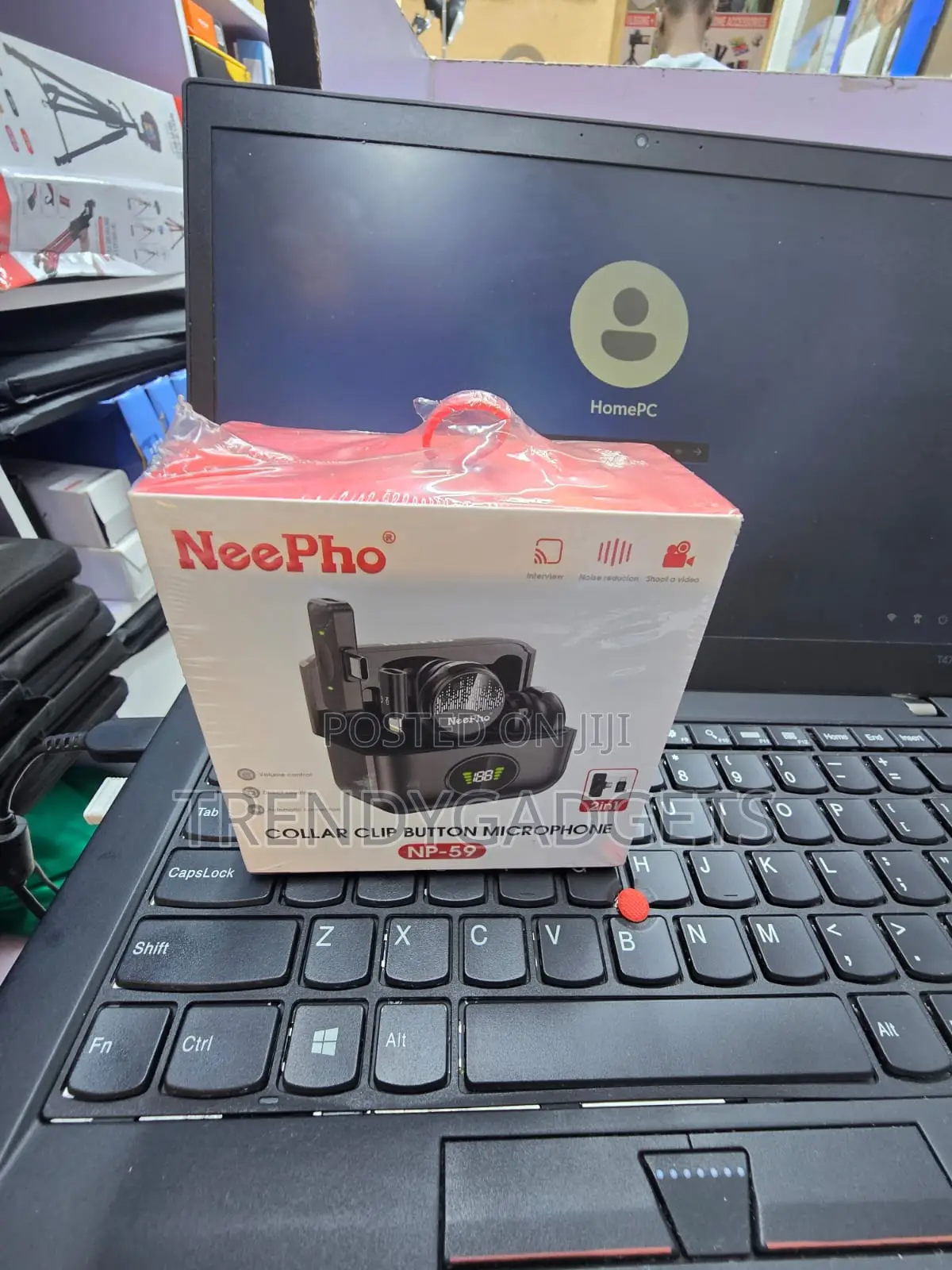 NP-59 2.4GHz Wireless Collar Mic With Digital Display Case
