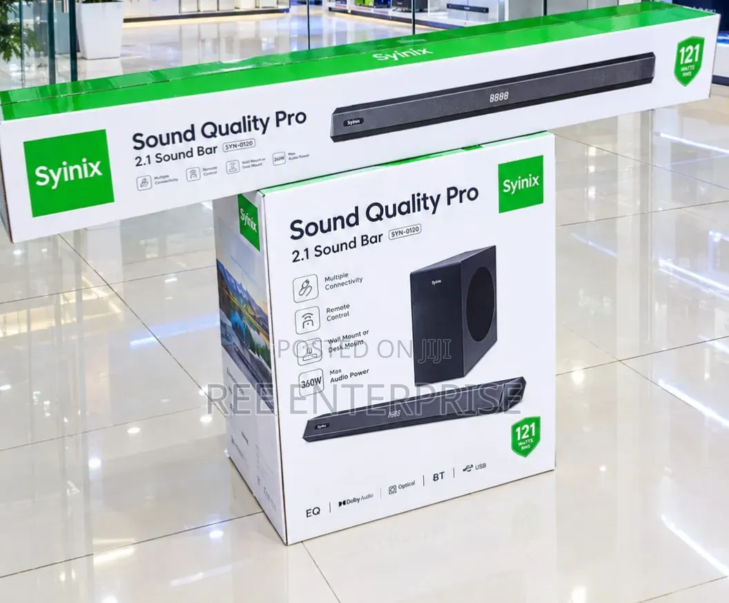 Syinix Soundbar
Model SYN-Q120
Bluetooth
USB/Sd CARD Slot