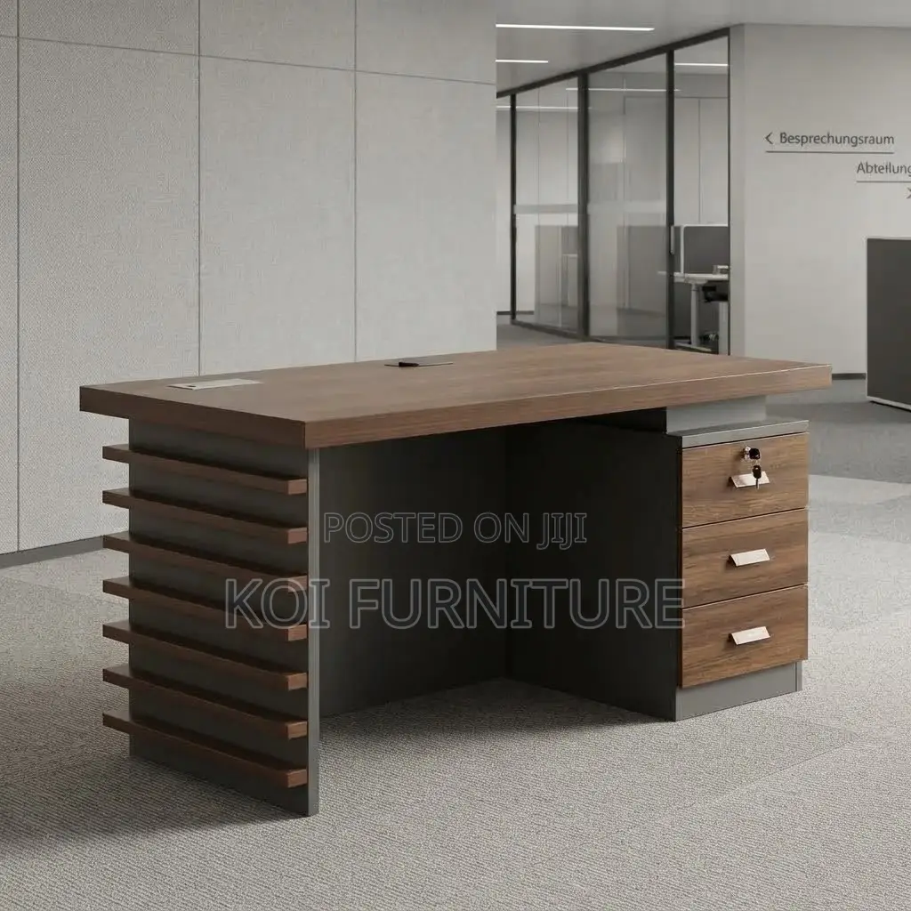 Office Desk; 1.4 Meters Home Office Brown Executive Desk