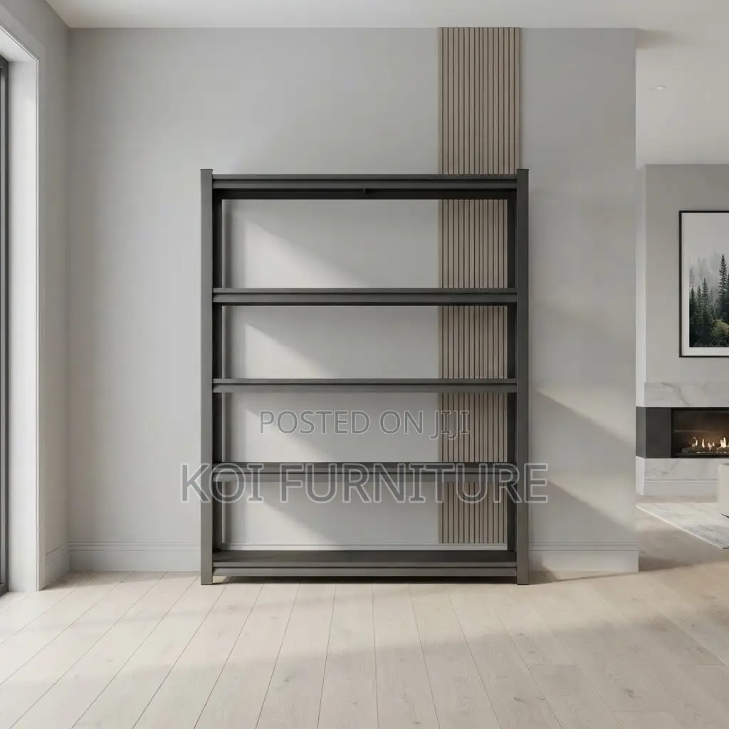 Metallic Home Office Storage Rack With 5 Shelves