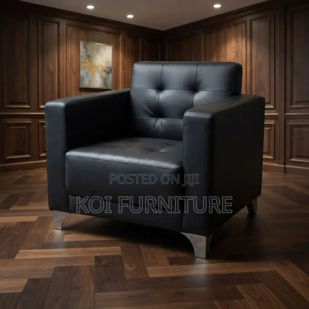 Office Sofa; Executive Leather Single Seater Classic Sofas