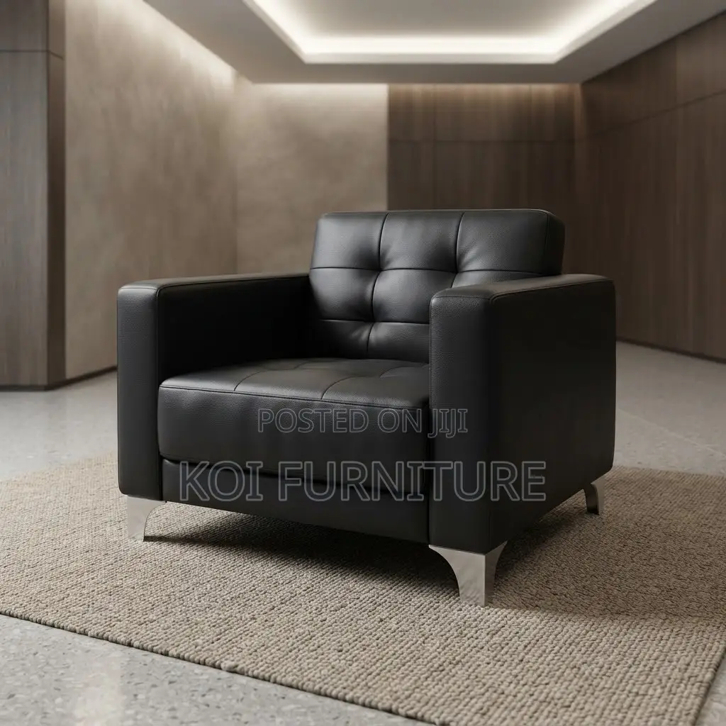Office Sofa; Executive Leather Single Seater Classic Sofas