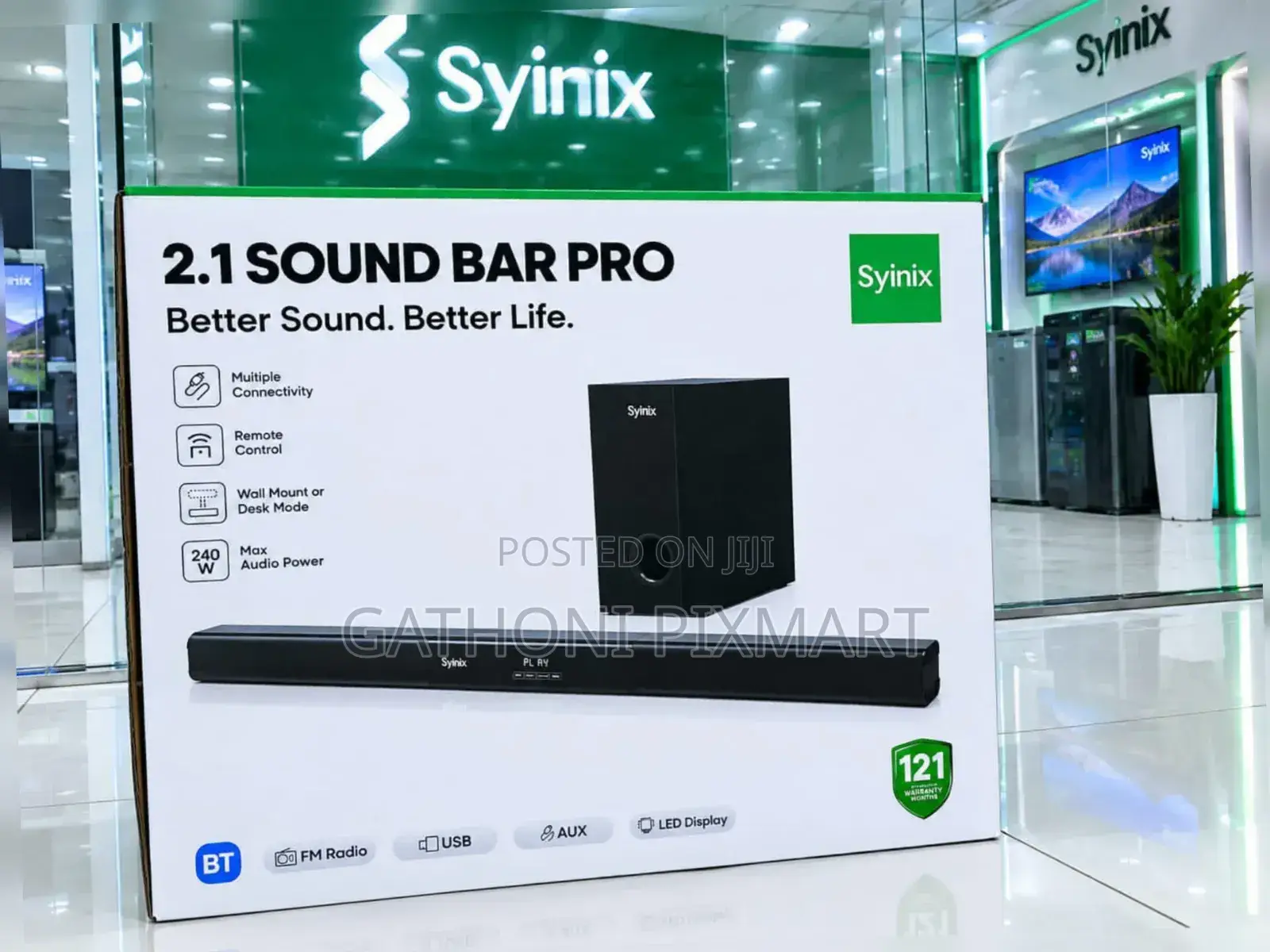 Syinix SYN-Q120 240W Home Soundbar With Deep Powerful Bass