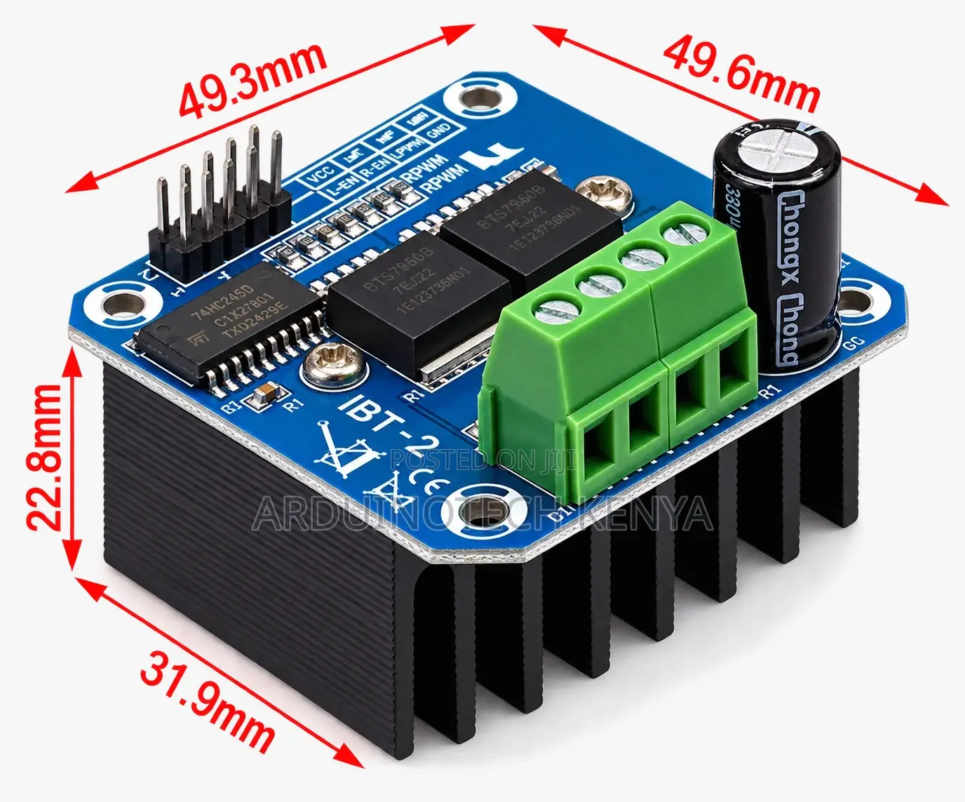 BTS7960 43A High-Power Motor Driver Module