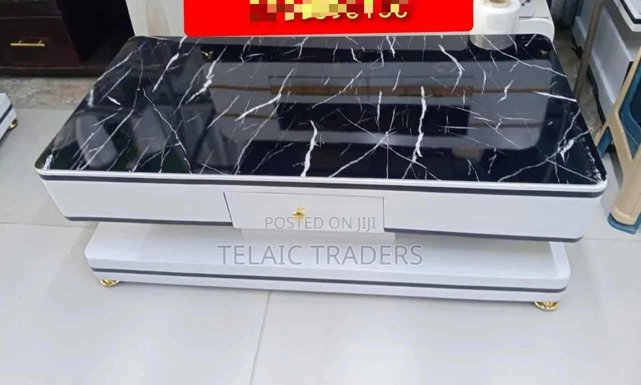 Black Coffee Table With Marble Top