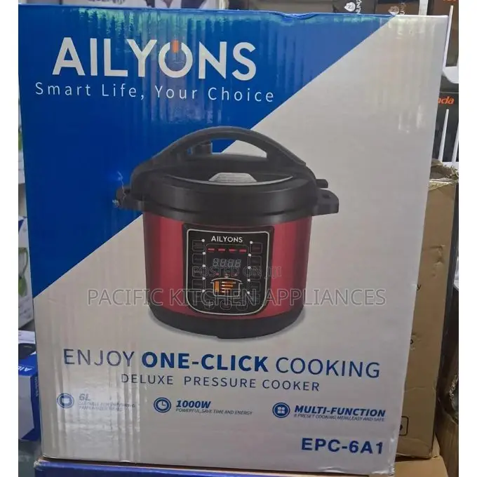AILYONS EPC-6A Deluxe 6L Automatic Electric Pressure Cooker 1000W Red