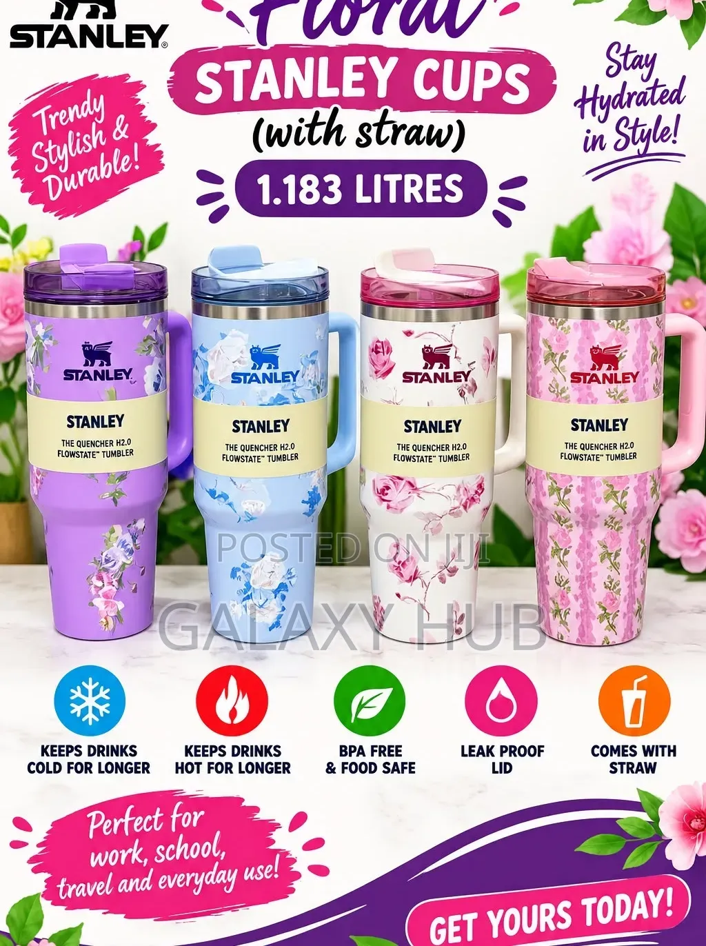 Stanley Insulated Tumbler Cup With Straw
