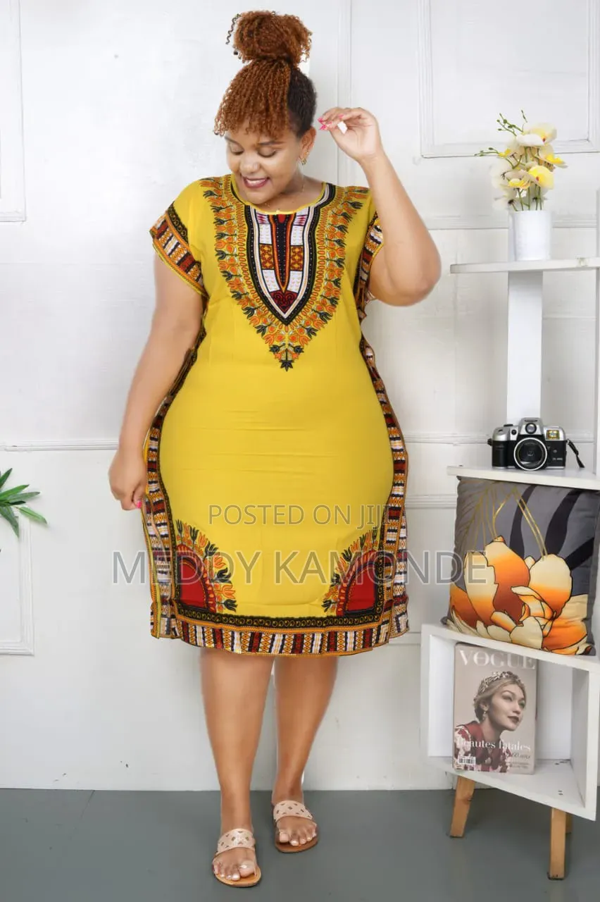 Blue/Yellow African Bodycon Dress
