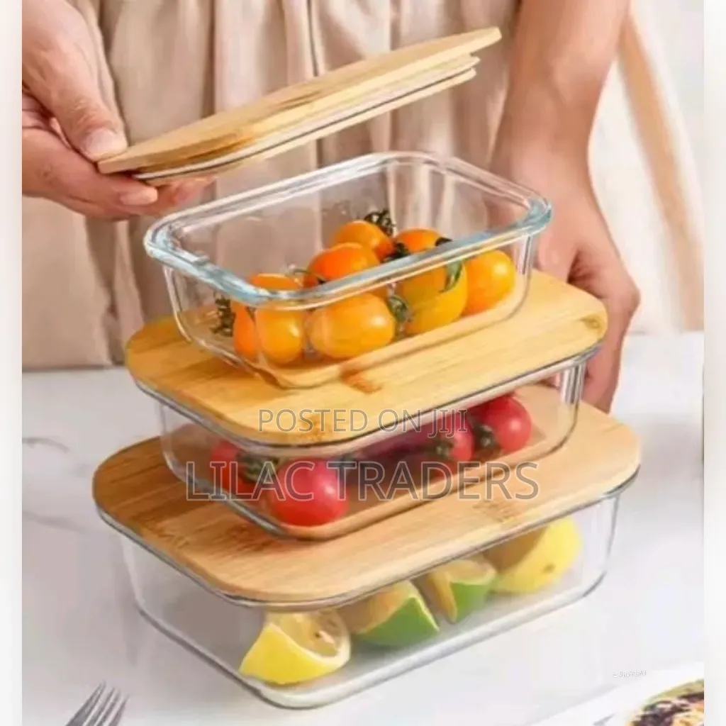 3in1 Glass Storage Jars With Bamboo Lids | 410ml, 680ml 1040ml Alp