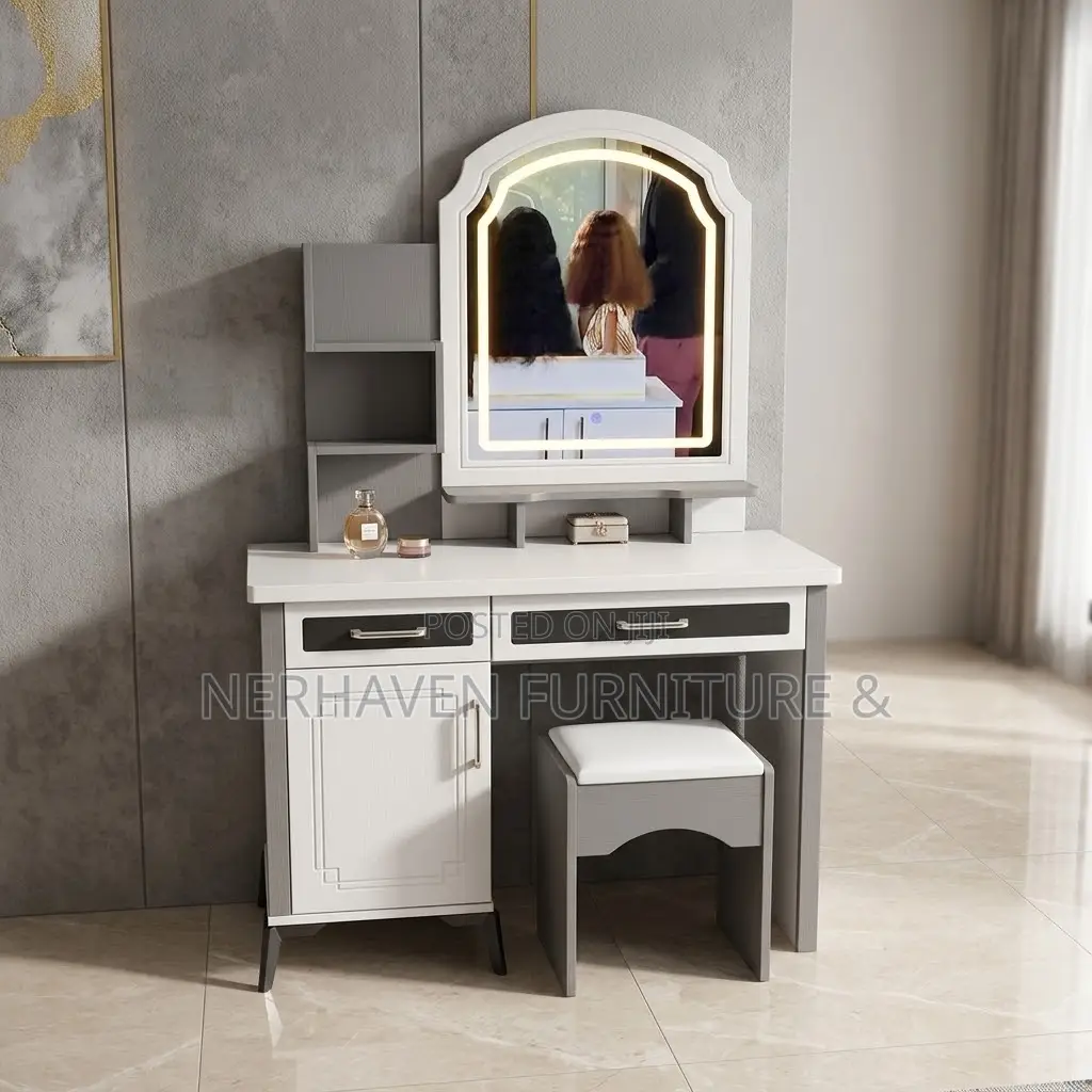 Dressing Table With LED Light – Modern Makeup Vanity Table