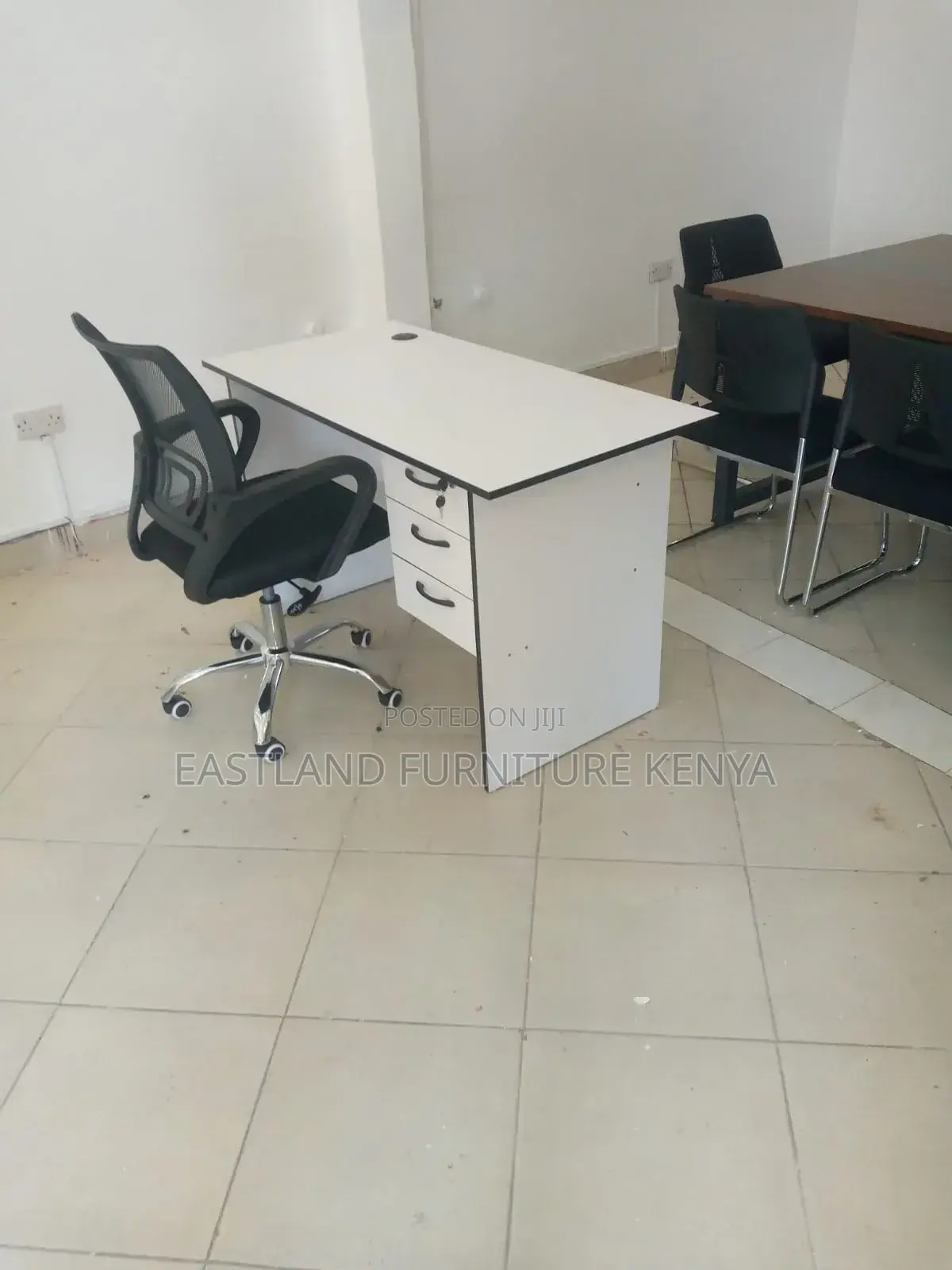 Office Writing Desk 3 Drawers - White 4ft Desk Table