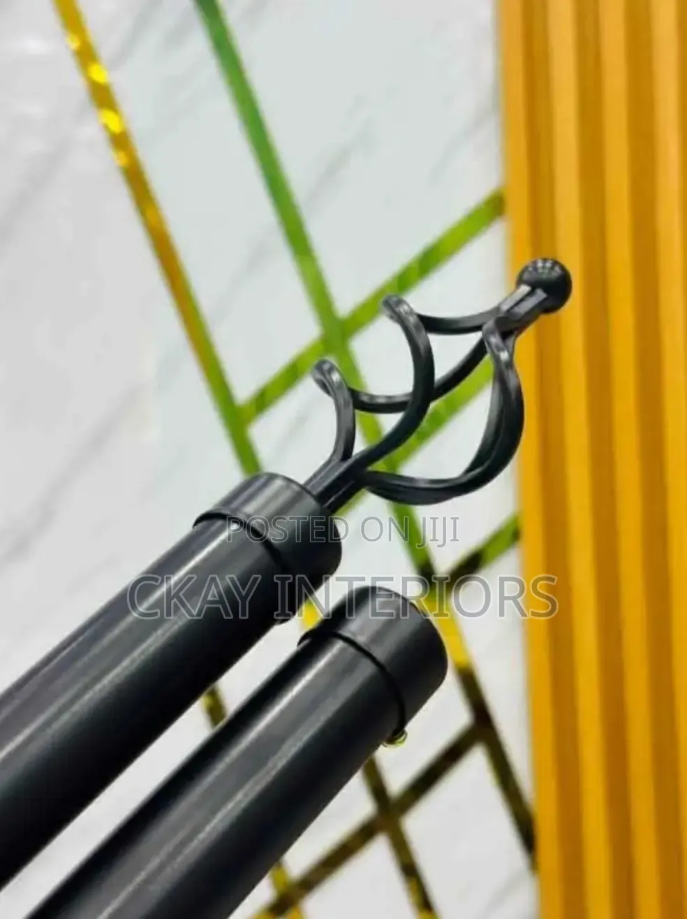 Brown and Black 2m Double Adjustable Curtain Rods