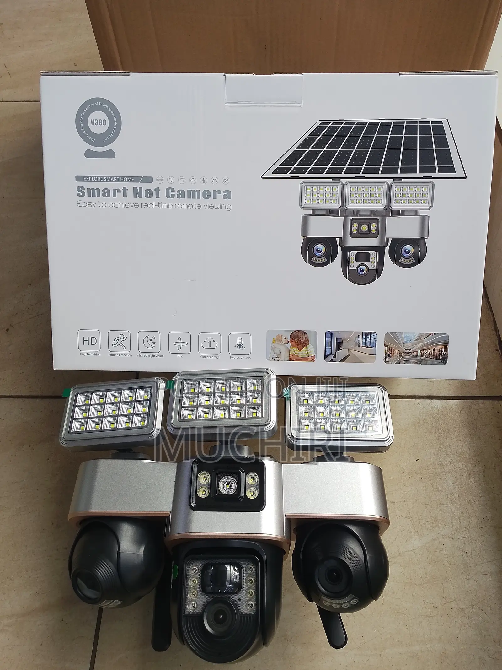 Wifi Tripple Lens Solar Camera With Interigent Lighting Vts30a-W-F