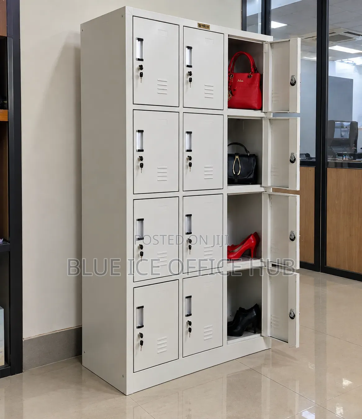 12 Door Metal Office Locker Cabinet With Locks