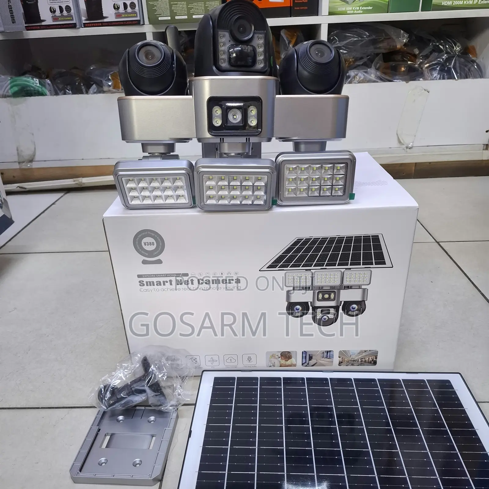 Outdoor Security 3 Screen V380 WiFi Camer Triple Lens Floodlight
