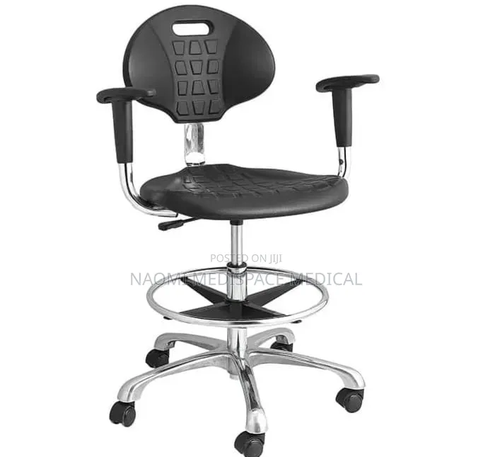 360° Swivel Comfortable Doctor's Stool With Backrest, Armrest,Footrest
