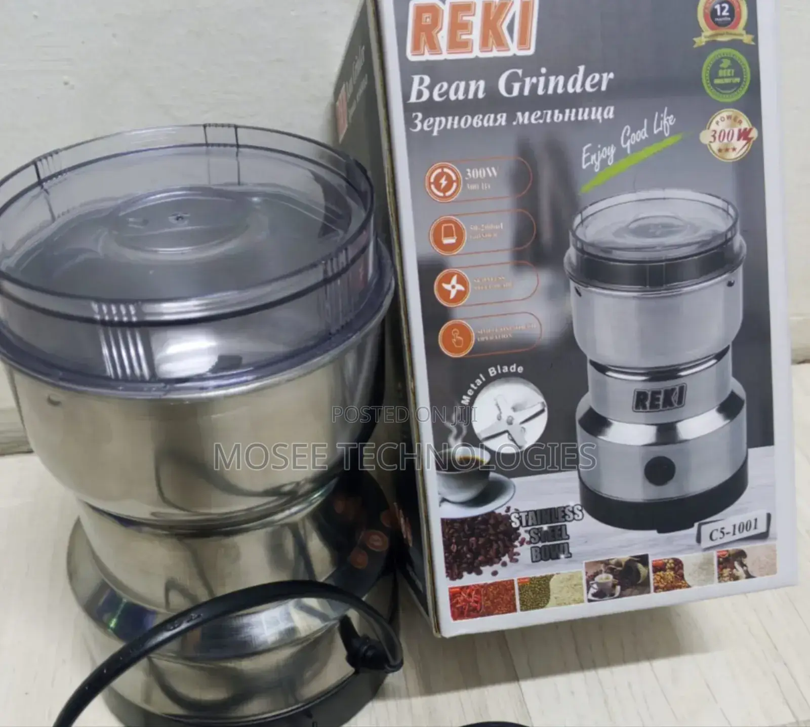 Reki 300W Electric Coffee Bean Grinder