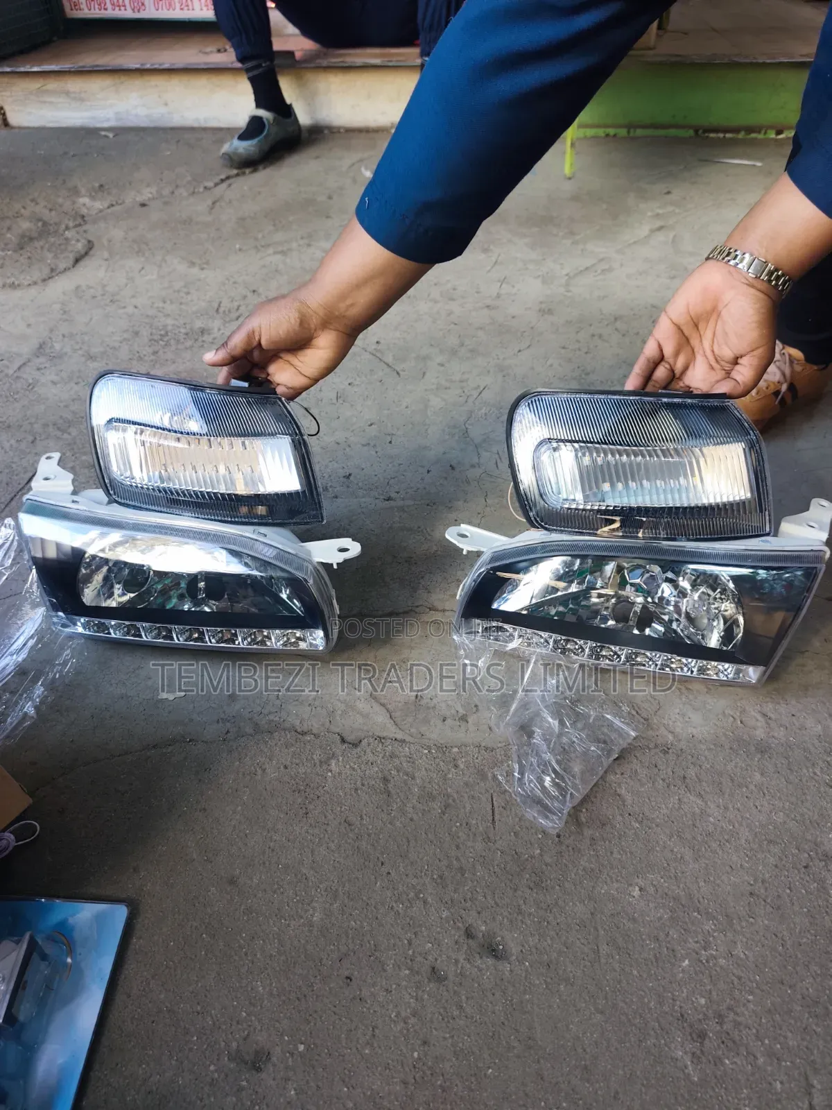 Aftermarket Crystal Smoked Headlights Full Set for Toyota Corolla 110