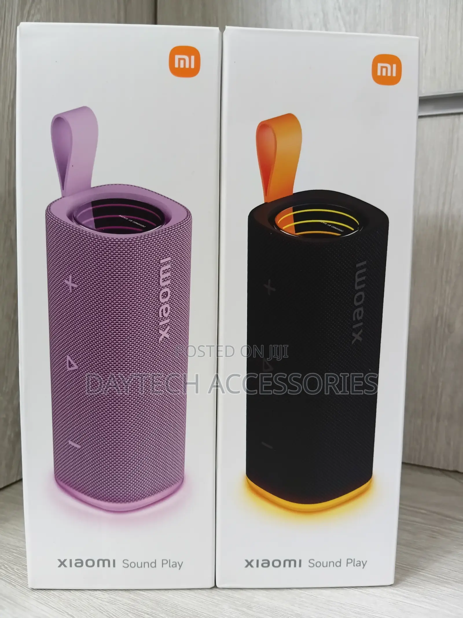 The Xiaomi Sound Play Portable Bluetooth Speaker in Purple and Black